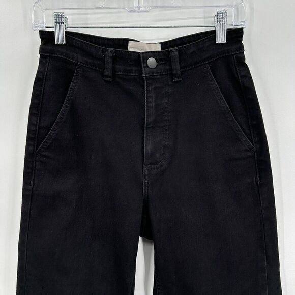 EVERLANE Black Wash High Rise Straight Leg Crop Denim Jeans Size 4 Short - Picture 3 of 7
